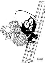 coloriage calimero joue au pere noel